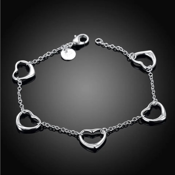 Sterling Silver Hearts Bracelet - Picture 4 of 4